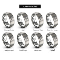 font options for inside engraving on silver templar helmet cross rings