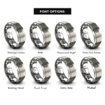 font options for inside engraving on gray templar helmet cross rings