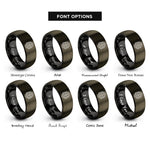font options for inside engraving on gunmetal & black templar helmet cross rings
