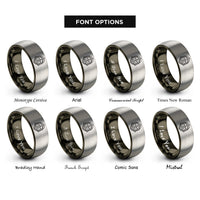 font options for inside engraving on gunmetal & silver templar helmet cross rings