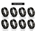font options for inside engraving on black & silver tempo knob arrow rings