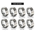 font options for inside engraving on gray tending line rings