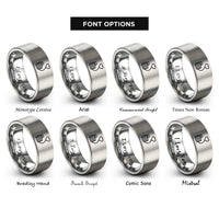 font options for inside engraving on gray tending line rings
