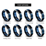 font options for inside engraving on blue & silver tengu mask rings