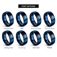 font options for inside engraving on blue tennis court rings