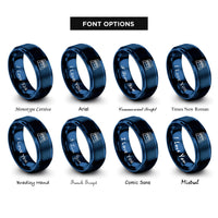 font options for inside engraving on blue tennis court rings