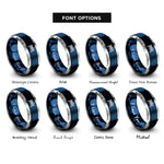 font options for inside engraving on blue & gray tennis net ball rings