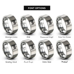 font options for inside engraving on grey tennis net ball rings