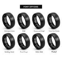 font options for inside engraving on black tenor clef circle rings