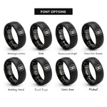 font options for inside engraving on black tenor clef circle rings