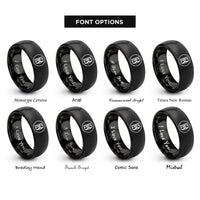 font options for inside engraving on black tenor clef circle rings