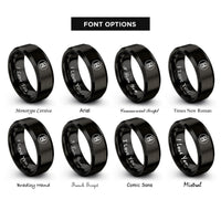 font options for inside engraving on black tenor clef circle rings