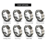 font options for inside engraving on gray tenor clef circle rings