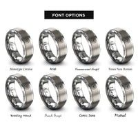 font options for inside engraving on gray tenor clef circle rings