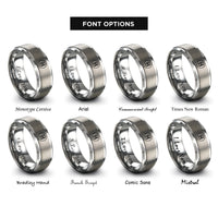 font options for inside engraving on silver tenor clef circle rings