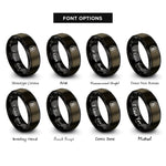 font options for inside engraving on gunmetal & black tenor clef circle rings