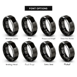 font options for inside engraving on black & grey tenor saxophone rings