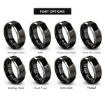 font options for inside engraving on black & grey tenor saxophone rings