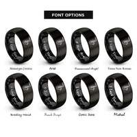 font options for inside engraving on black tenor saxophone rings