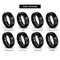 font options for inside engraving on black tenor saxophone rings