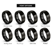 font options for inside engraving on black tenor saxophone rings