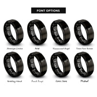 font options for inside engraving on black tenor saxophone rings