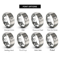 font options for inside engraving on grey tenor saxophone rings