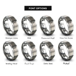 font options for inside engraving on gray tenor saxophone rings
