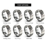 font options for inside engraving on grey tent badge rings