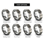 font options for inside engraving on gray tent campfire rings