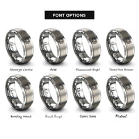 font options for inside engraving on gray tent campfire rings