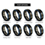 font options for inside engraving on gunmetal & blue tent campfire rings