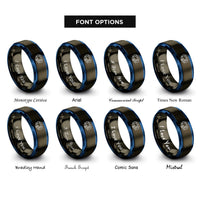 font options for inside engraving on gunmetal & blue tent campfire rings