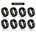 font options for inside engraving on black tent icon rings