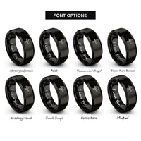 font options for inside engraving on black tent ladder rings