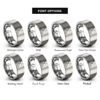 font options for inside engraving on gray tent stars rings