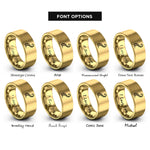 font options for inside engraving on gold tentacle curve rings