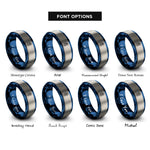 font options for inside engraving on blue & silver tentacle emblem dagger rings