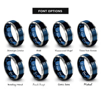 font options for inside engraving on blue & gray tentacled alien rings