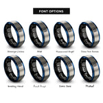 font options for inside engraving on black & blue & gray tentacles anchor rings