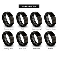 font options for inside engraving on black tenuto line rings