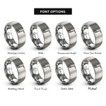 font options for inside engraving on gray tenuto line rings