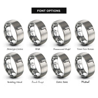 font options for inside engraving on gray tenuto line rings