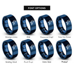 font options for inside engraving on blue tern rings