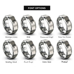 font options for inside engraving on grey tern rings