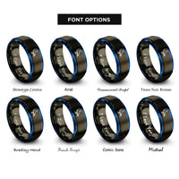 font options for inside engraving on gunmetal & blue tern rings