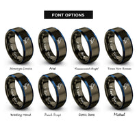 font options for inside engraving on gunmetal & blue tern rings
