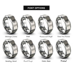 font options for inside engraving on silver tesseract cube rings