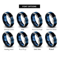 font options for inside engraving on blue & grey test leads rings