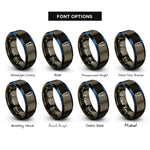 font options for inside engraving on gunmetal & blue test leads rings